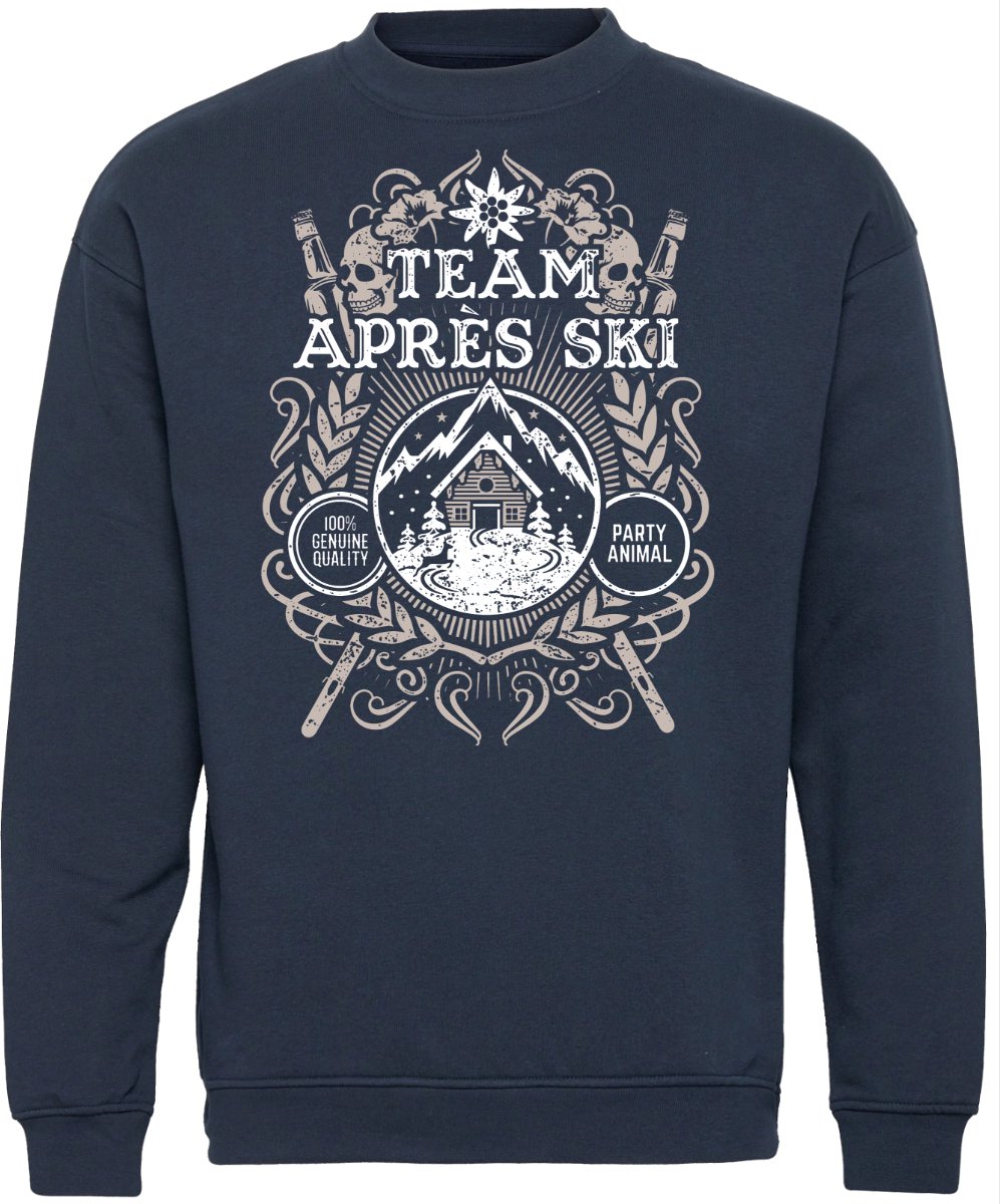 Sweater Team Apres Ski Print | Apres Ski Verkleedkleren | Ski Pully Heren | Foute Party Ski Trui | Navy | maat XL